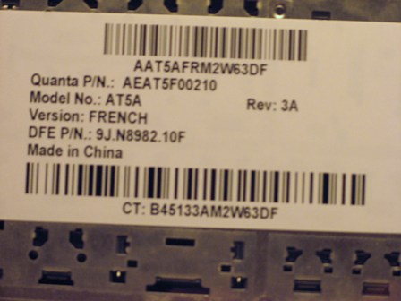 Clavier-AZERTY-Français-HP-DV9000-DV9100-Modèle-AT5A-P-N-AEAT5F00210-9J-N8982-10F Clavier-AZERTY-Français-HP-DV9000-DV9100-Modèle-AT5A-P-N-AEAT5F00210-9J-N8982-10F